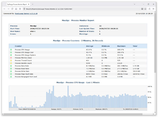 SysGauge Server Process Monitor Report